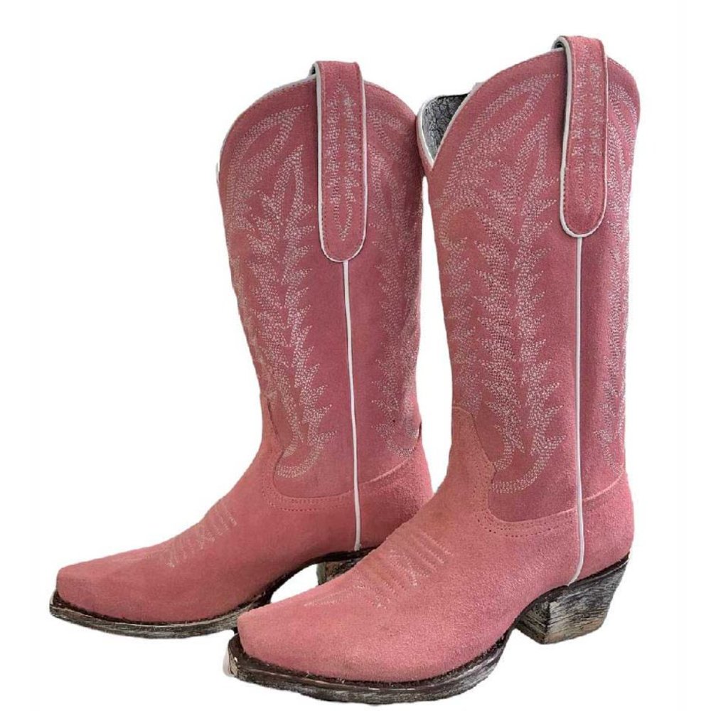 Liberty Black Caborca Silver Tracy Gamuza Cowboy Boot, pink, size 7